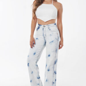 Jean Wide Leg Estilo Tie-Dye
